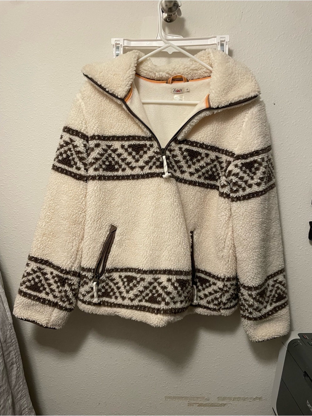 Faherty Women’s Sherpa Pullover Quarter Zip Small Cozy Warm